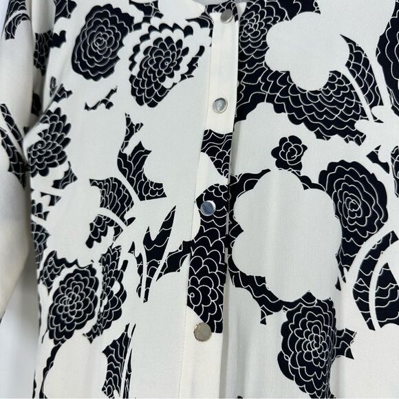 DIANE VON FURSTENBERG Maja Two Roses Line Silk Shift Dress Sz 6 - Picture 8 of 10